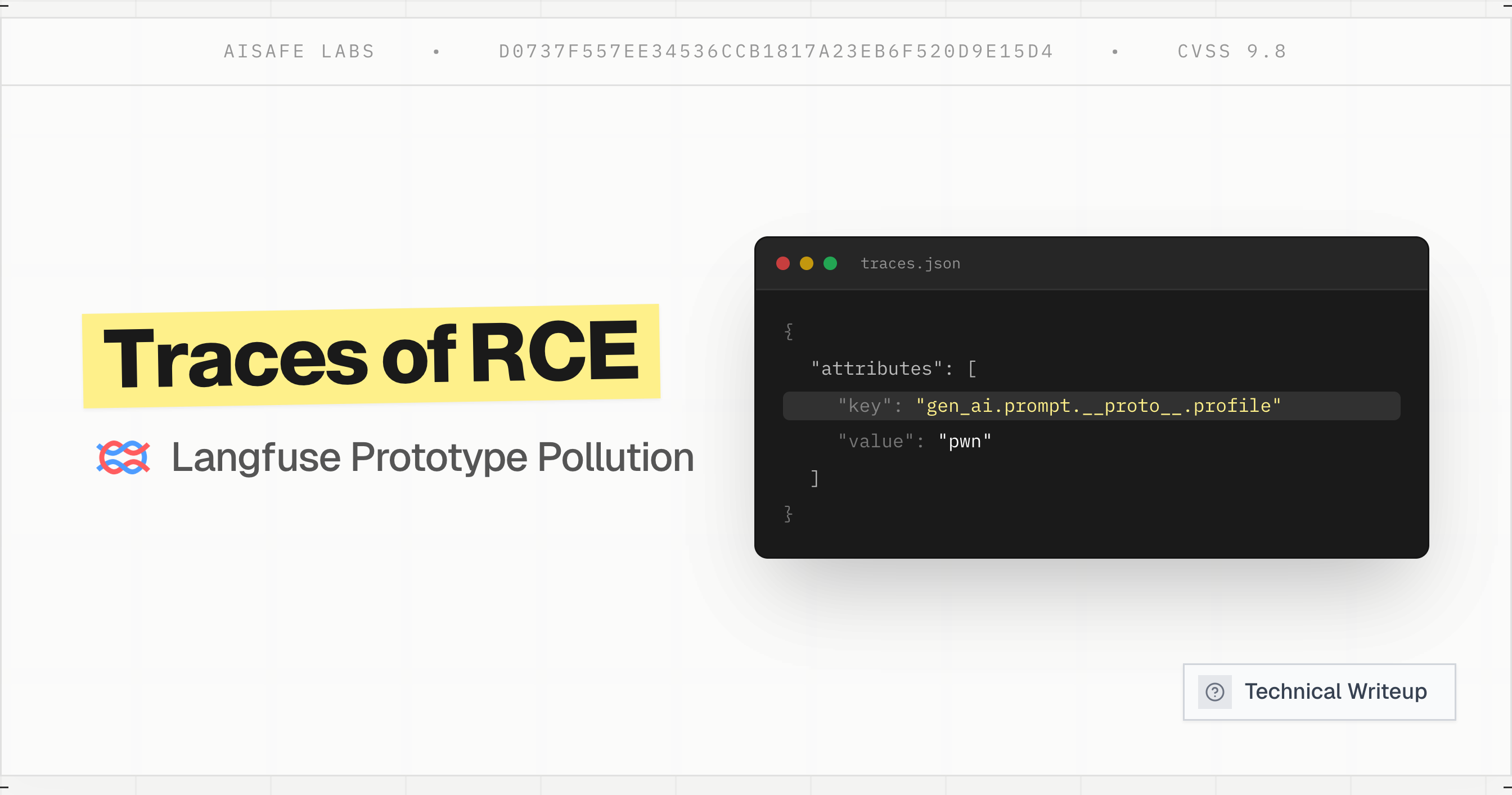 Traces of RCE: Exploiting Langfuse Prototype Pollution
